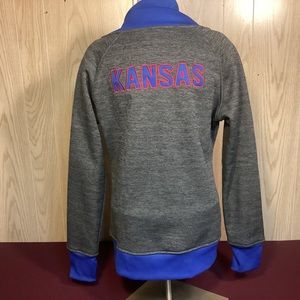 Kansas University Jayhawks womens zip sweatshirt size large Campus Heritage